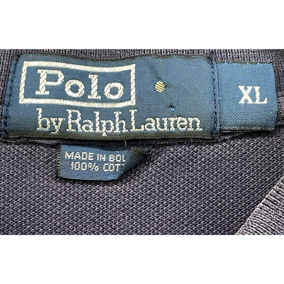 Vintage Polo Ralph Lauren Shirt Mens XL Blue Red Striped Polo Pony Golf Rugby - Picture 3 of 10